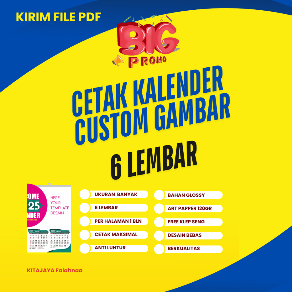 

KALENDER CUSTOM 6 LEMBAR