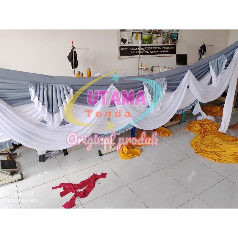 rumbai tenda/poni tenda selendang panjang 4 meter