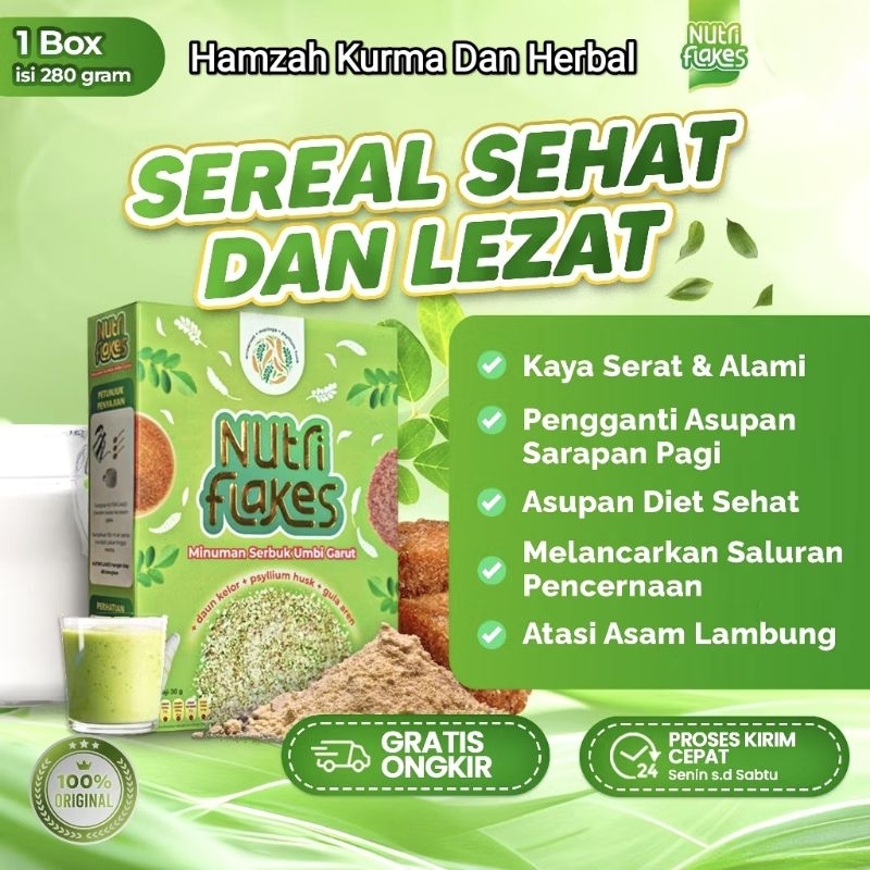 

Nutriflakes Sereal Umbi Garut || Asam Lambung || Sereal Original 100% ORI