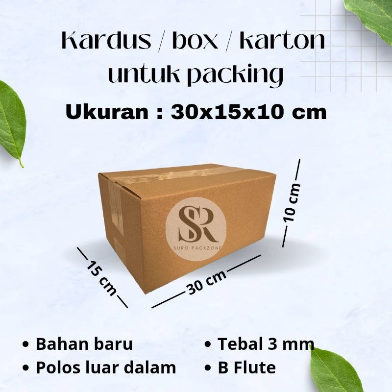 

Kardus Packing Ukuran 30x15x10 cm / Box Packing / Karton Packing Polos Baru dan Tebal
