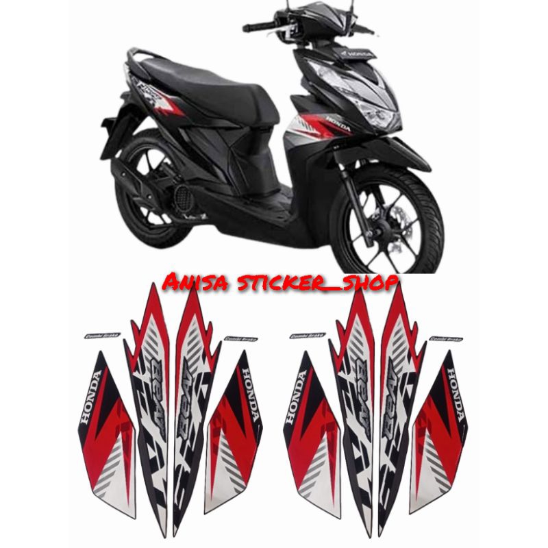 STRIPING STIKER POLET LIS BODY HONDA BEAT FI ESP 2023 HITAM FULL BERKUALITAS