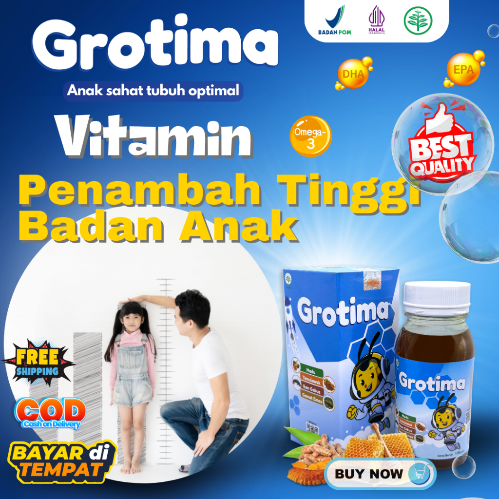 Vitamin Peninggi Badan Anak Grotima / Vitamin Tinggi Badan Anak