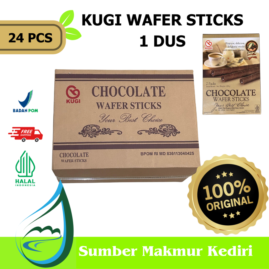 

KUGI Wafer Sticks Cokelat 1 DUS ISI 24 - Kediri