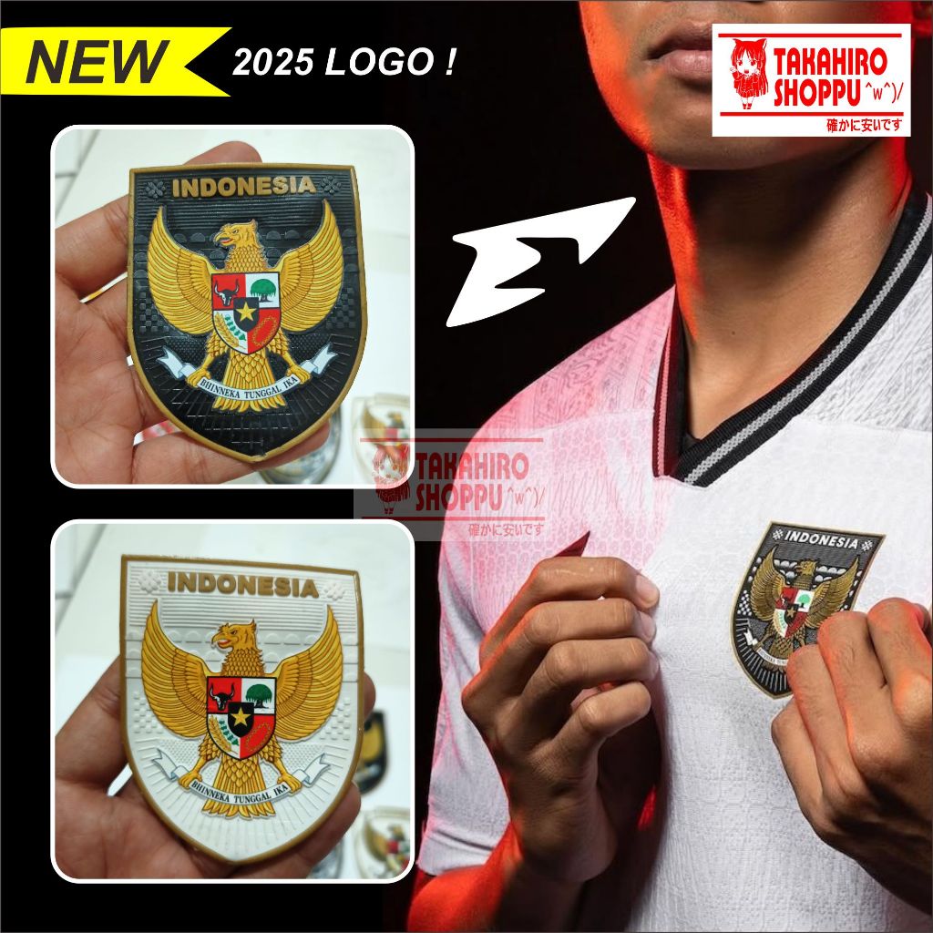 Logo Timnas NEW 2025 3D Timbul Bahan Karet Rubber / Logo Terbaru Timnas Garuda Indonesia Siap Press