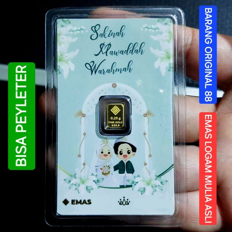 KADO PERNIKAHAN ISLAMI EMAS 0.25 GRAM ANTAM HADIAH PERKAWINAN ISLAM MUSLIM GIFT WEDDING PREMIUM GOLD
