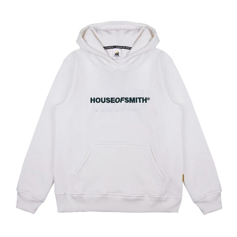House Of Smith - Hoodie Putih Simple Text Unisex M-XXL