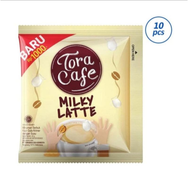 TORA CAFE MILKY LATEE ( 22 GR/10 SASET/renceng)