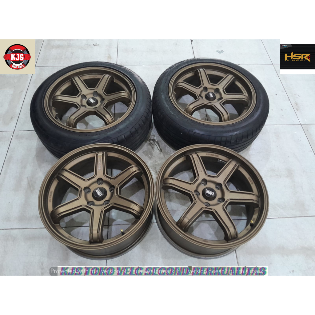 VELG RACING SECOND MODEL HSR MINAS RING 18 PCD 5X114,3 LEBAR 8 RATA ET42 WARNA BRONZE + BAN 225 50 R