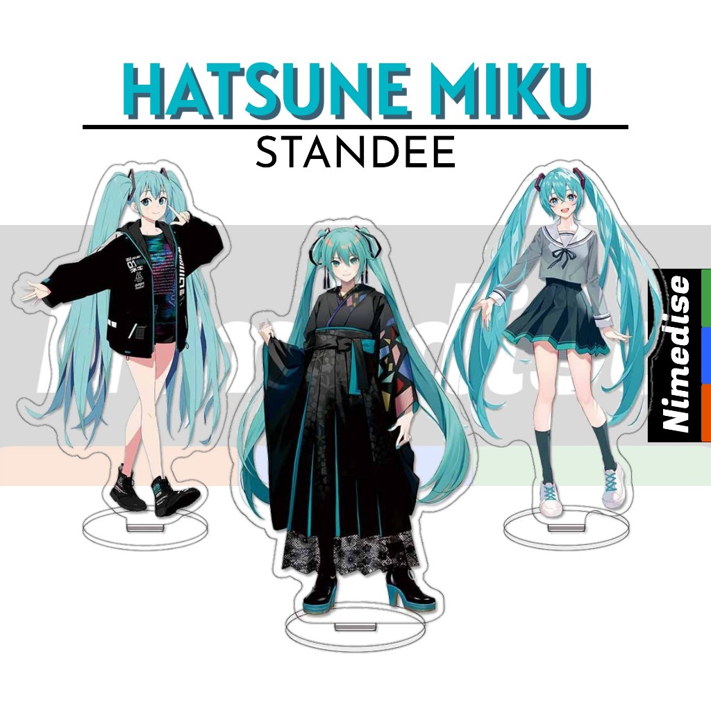 Standee Akrilik Hatsune Miku 15cm Transparan HD Printing Koleksi Anime Figure Acrylic Kado Hadiah