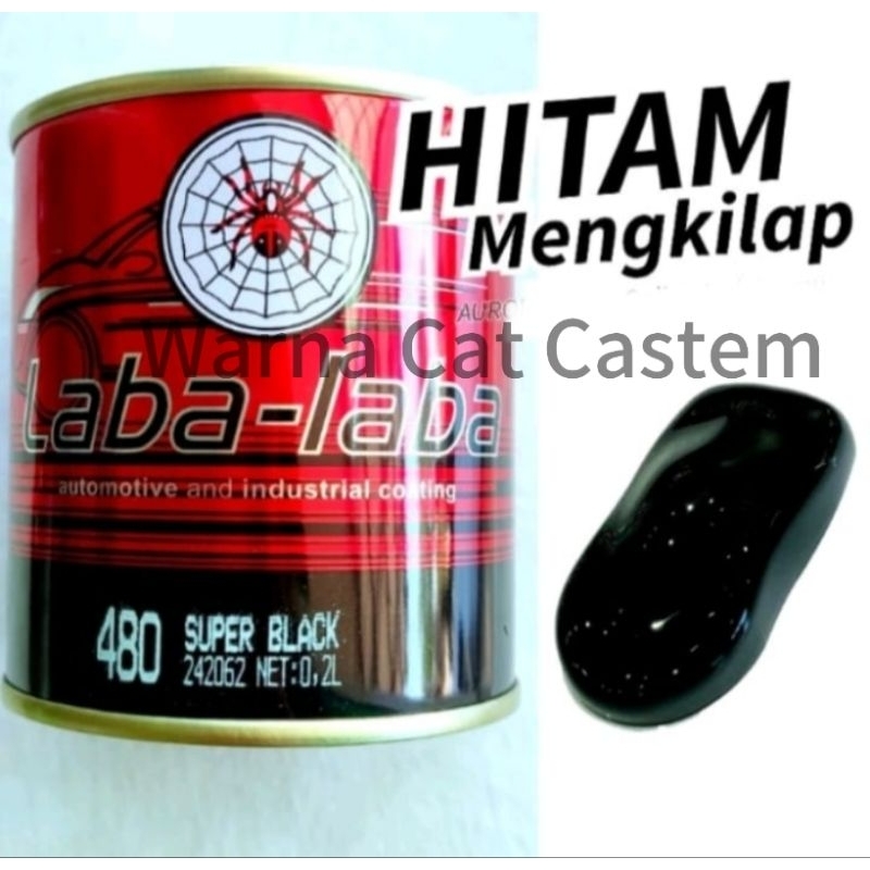 Cat Laba-laba Super Black 480 Hitam Mengkilap/Hitam Gloss
