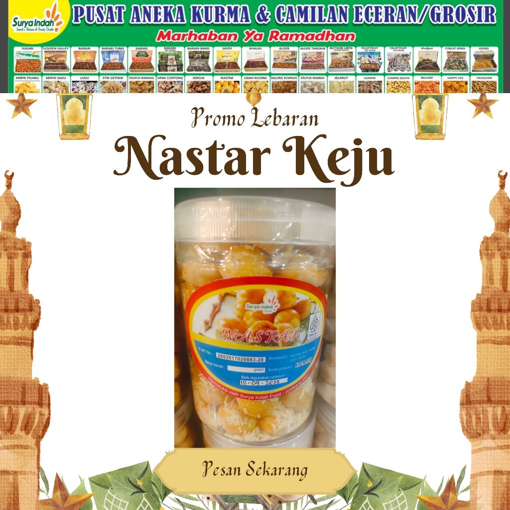 

Nastar Keju Toples Tabung 750ml Kue Lebarn Hari Raya Surya Indah Jombang