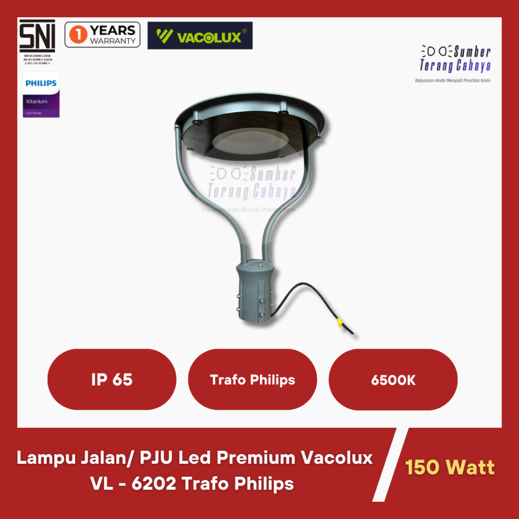 Lampu Jalan/ PJU Led Premium Vacolux VL150 Watt - 6202 Trafo Philips