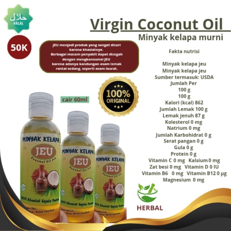 

minyak kelapa JEU virgin coconut oil minyak kelapa murni