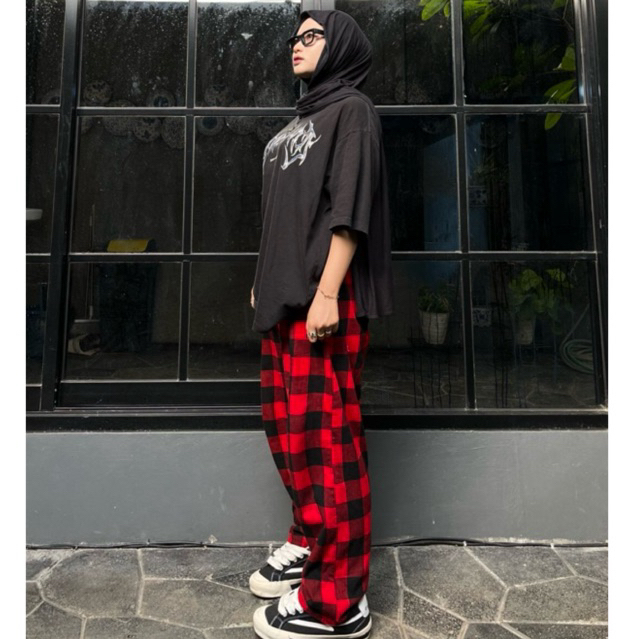 Celana Panjang Tartan Pria & Wanita Unisex Korean Style - Longpants Tartan Flanel "