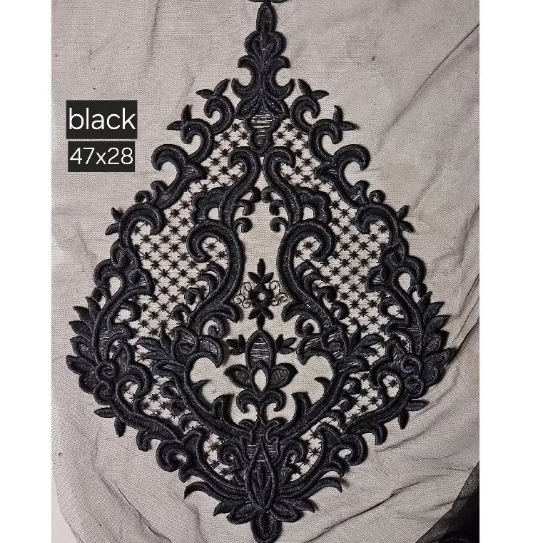 bunga bordir prada aplikasi baju brokat tile kain