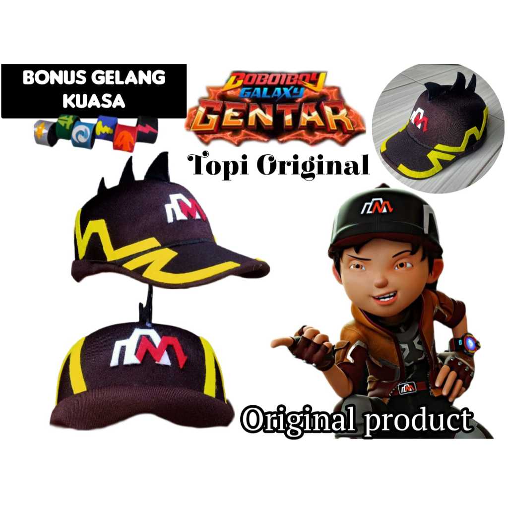 Topi Boboiboy Gentar New Edition Kualitas Premium Original Bonus Gelang