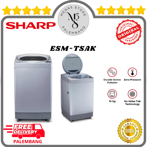 Mesin Cuci Sharp 1 Tabung 10KG / 11KG - ESM1008TSAK / ESM1108TSAK Sharp Satu Tabung