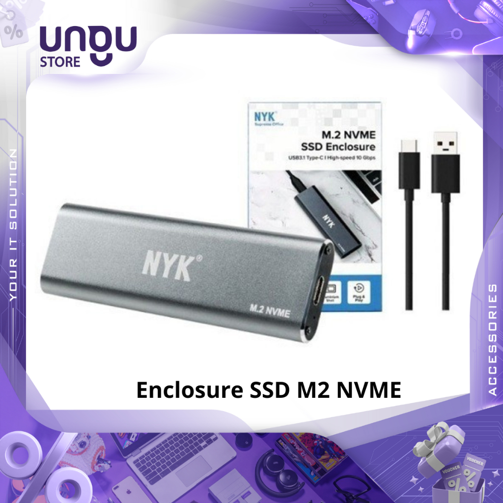 Enclosure SSD NVME M2 Nyk Case M2 Nvme Type C USB 3.1