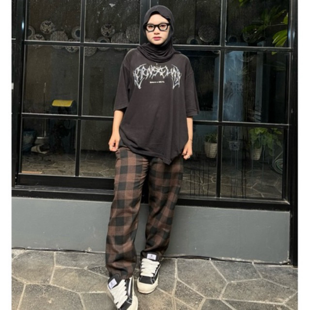 Celana Tartan Flanel Choco Black - Longpants Tartan - Tartan Pants Flanel