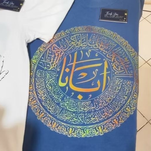 kaos Doa Bapa Kami warna steel blue/kaos kaligrafi doa Bapa Kami