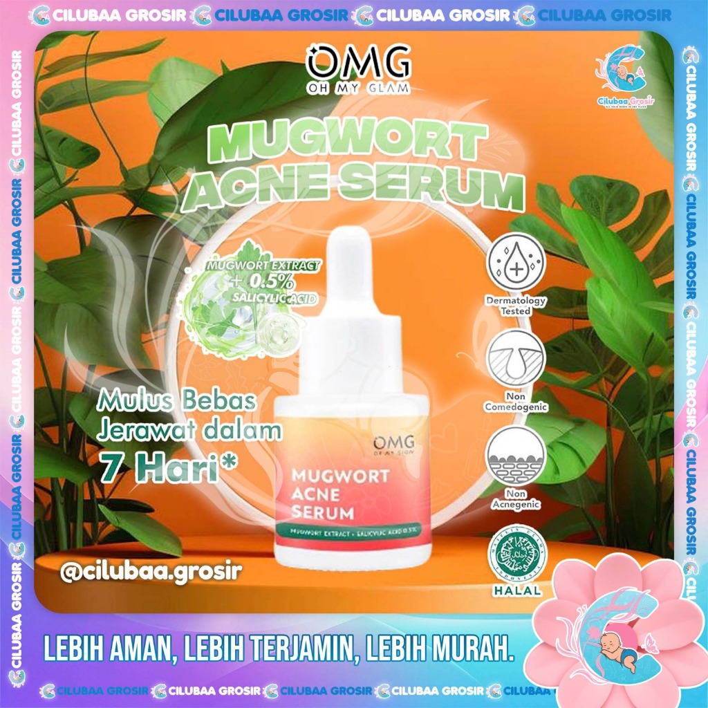 OMG OH MY GLOW Mugwort Acne Serum 20ml || Serum Perawatan Kulit Berjerawat || Serum Wajah || Pelemba