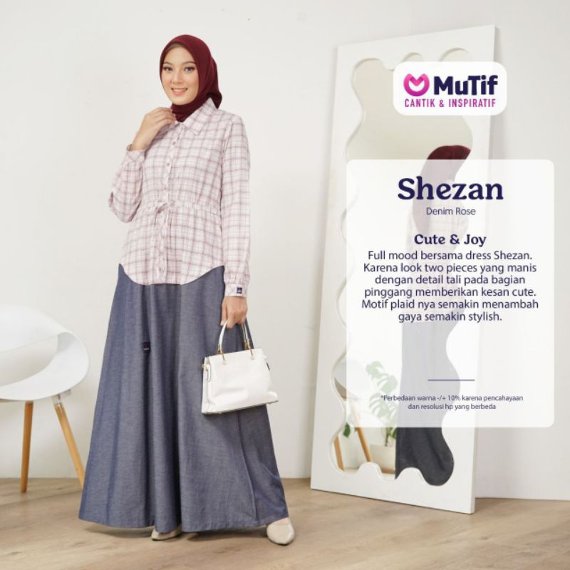 GAMIS MUTIF SHEZAN DENIM ROSE