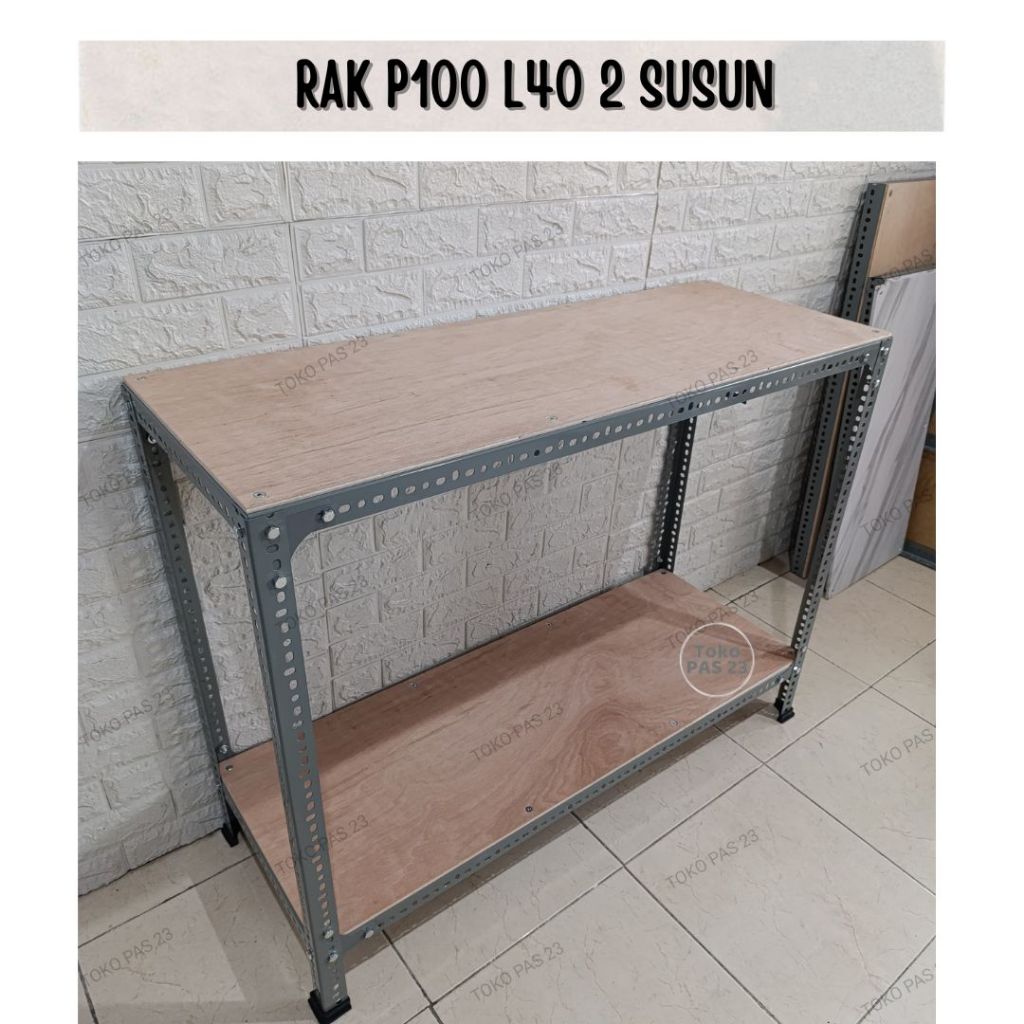 Rak Besi Siku Lubang P100 L40 2 Susun / Tingkat