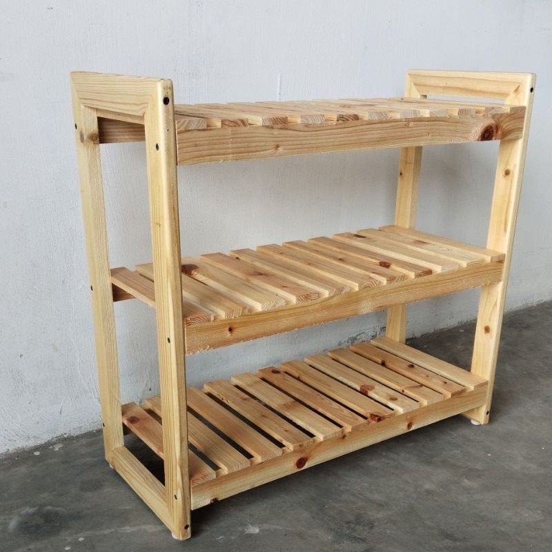 rak sepatu aesthetic, rak tas cantik bahan kayu jati belanda