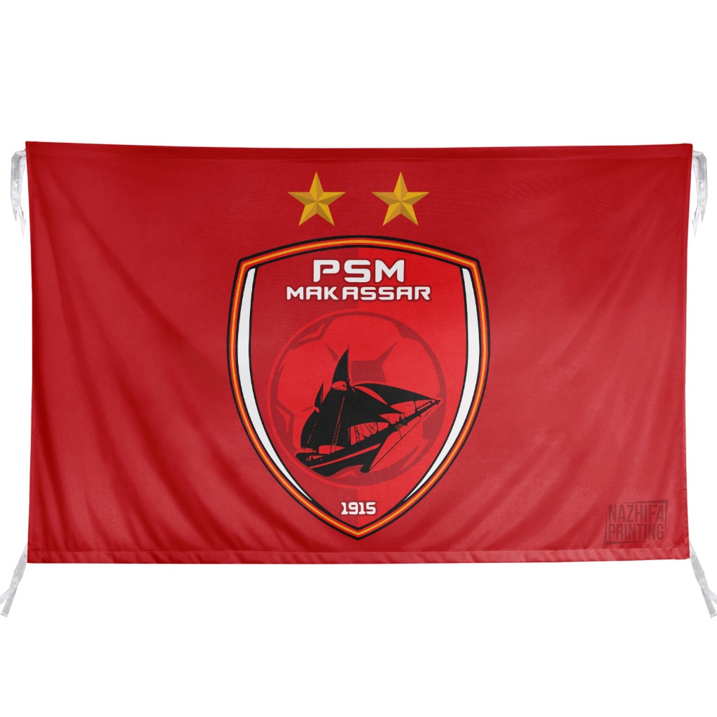 Bendera PSM Makassar Pasukan Ramang Klub Bola Indonesia Bahan Satin | Klub Sepak Bola - Nazhifa Prin