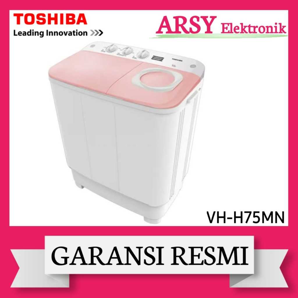 MESIN CUCI TOSHIBA 2TABUNG VH-H75MN/TOSHIBA MESIN CUCI 2TABUNG VH-H75MN GARANSI RESMI
