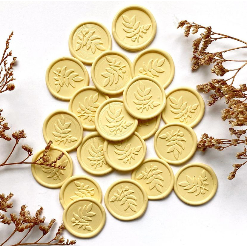

Vanilla Color - 1 Pieces Wax seal coinbulat sticker instan segel vintage undangan / DIY Hampers / Wax Octagon GUN #Paletestamp