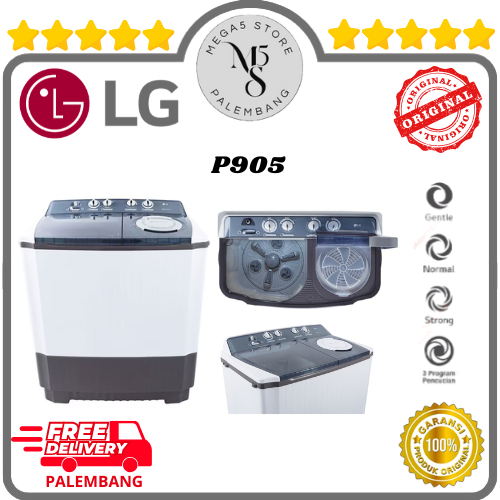 Mesin Cuci LG 2 Tabung P905RT Mesin Cuci 2 Tabung LG 9 KG Mesin Cuci LG