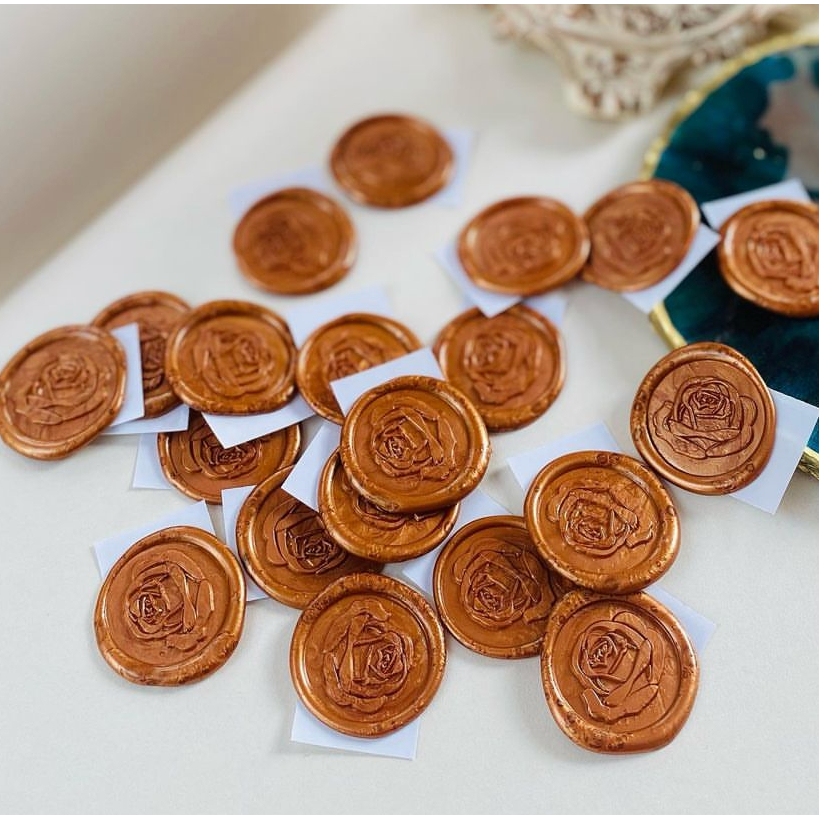 

Rose Head (Copper) 1 Pcs Wax seal sticker coinbulat instan Self adhesive wax seal sticker / hiasan undagan vintage harry potter #Paletestamp