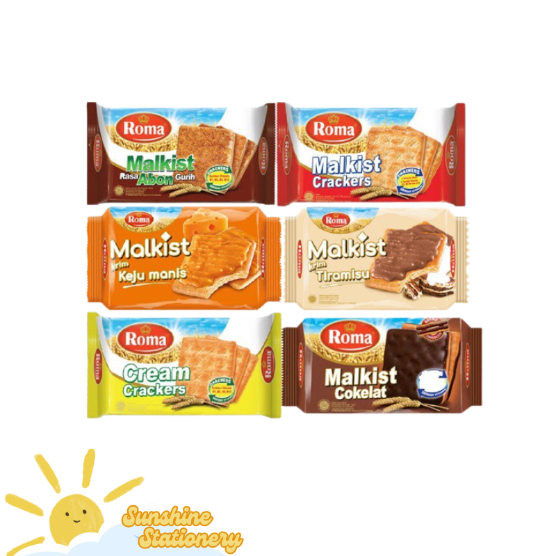 

ROMA Malkist Biskuit 135gr Abon, Cream, Cokelat, Tiramisu, Keju