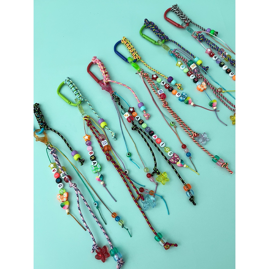 Macrame zodiac key chains / bag charms