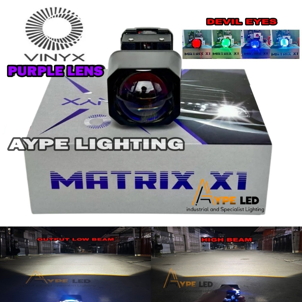 Biled Matrix X1 Vinyx 1,5 Inch Purple Premium lens Limited Projector Biled matrix X1 Plus Demon Eyes