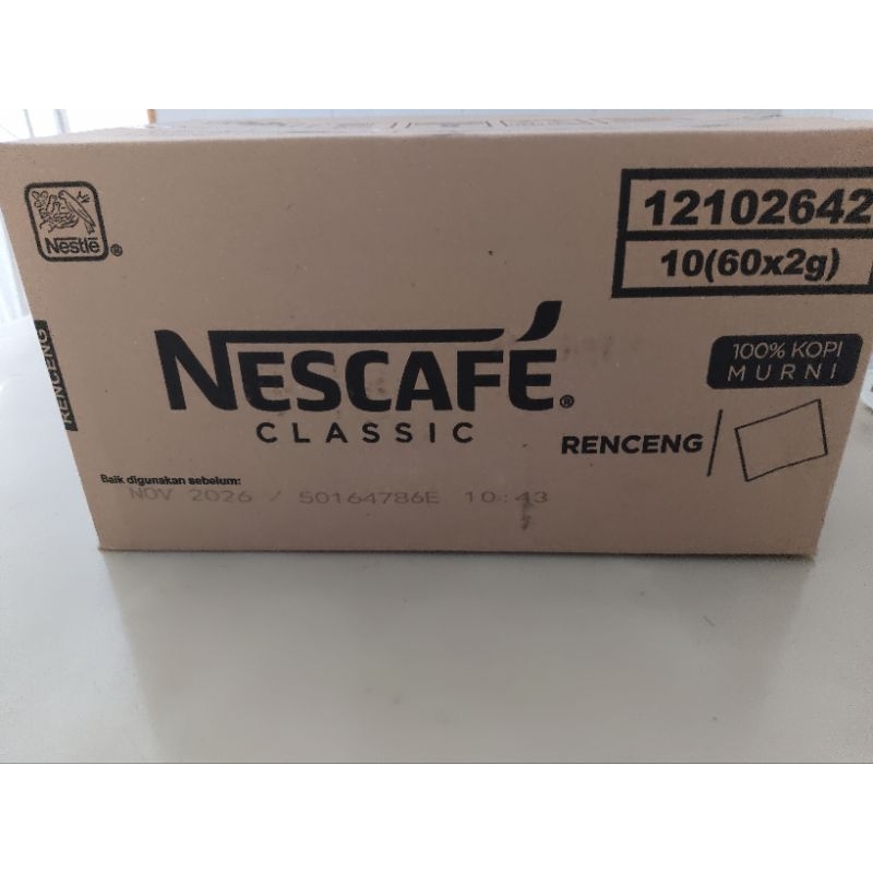 

Nescafe 2 gram = 10 dus @ 10 pack (1 pack isi 60 sachet)