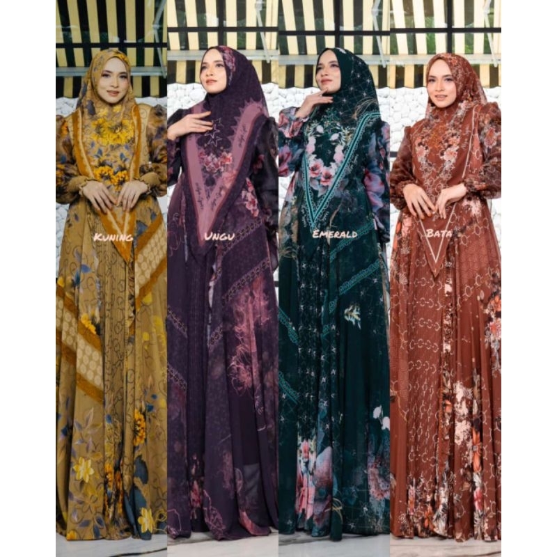 GAMIS SET SYARI RAYASAFITRI BY ALYA SYARI / GAMIS SYARI PLUS JILBAB / RAYYAFITRI SERIES BY ALYA SYAR