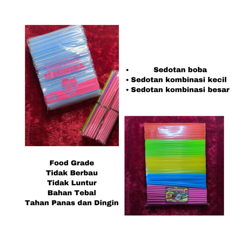 SEDOTAN BOBA PLASTIK SEDOTAN STERIL STABIL KOMBINASI