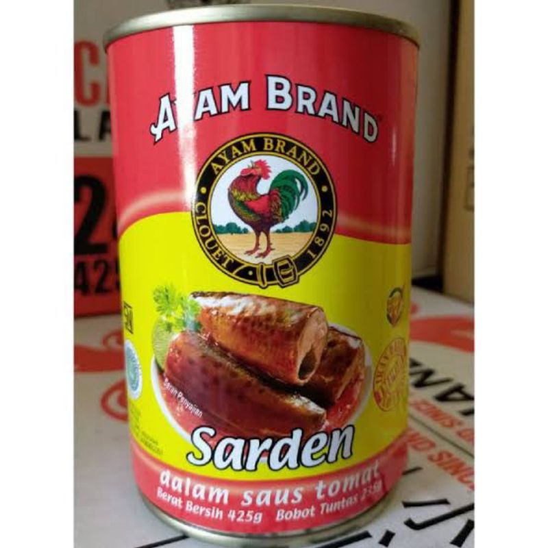 

Sarden Ayam Brand Ikan Sarden Dalam Saus Tomat 425 gr