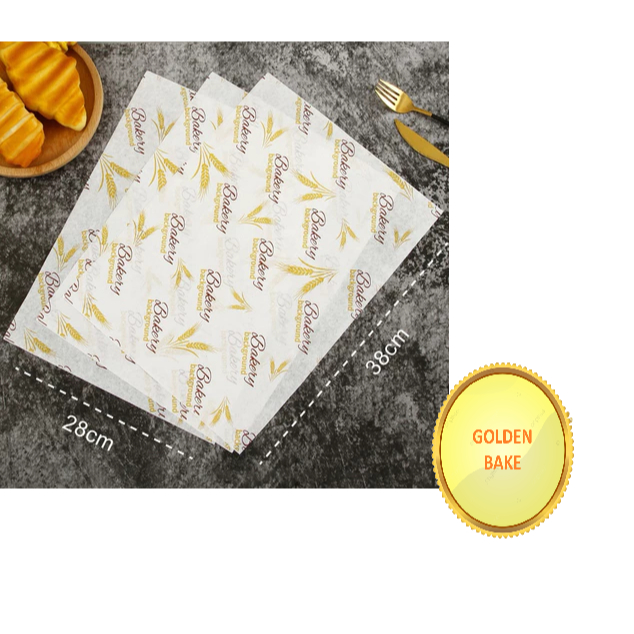 GBake 25Pcs Wax Paper 28x38 cm /Kertas Minyak Motif BAKERY /Baking Paper Motif/ Kertas Roti kertas b