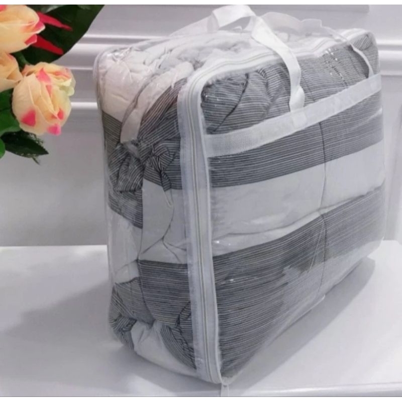 Tas Bedcover Kantong Plastik Mika Bening