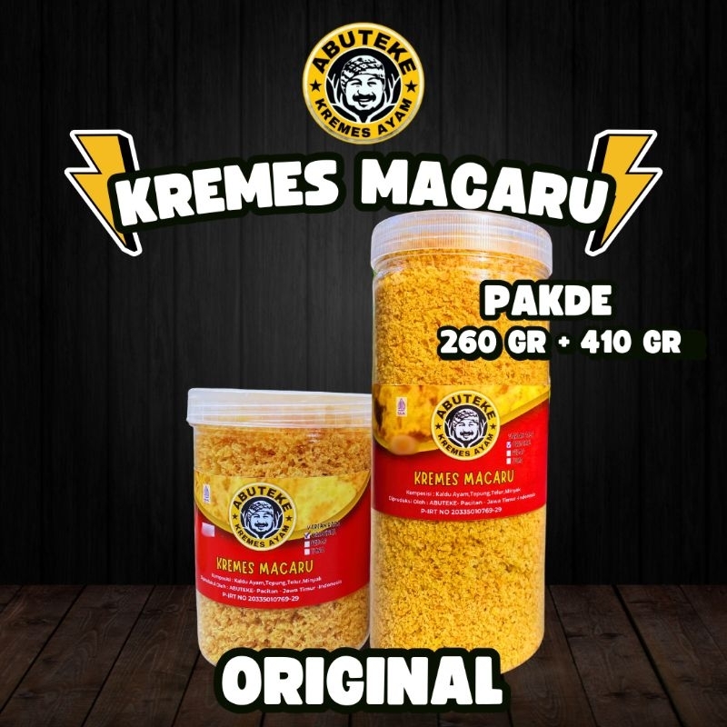 

Kremes Ayam Viral Murah Dan Enak Paket Pakde Macaru 410 gr dan 260 gr Kremes Kriuk Renyah