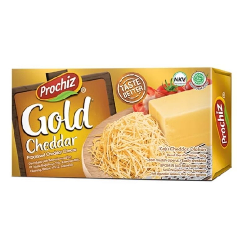 

keju prochiz Gold cheddar berat bersih 160g