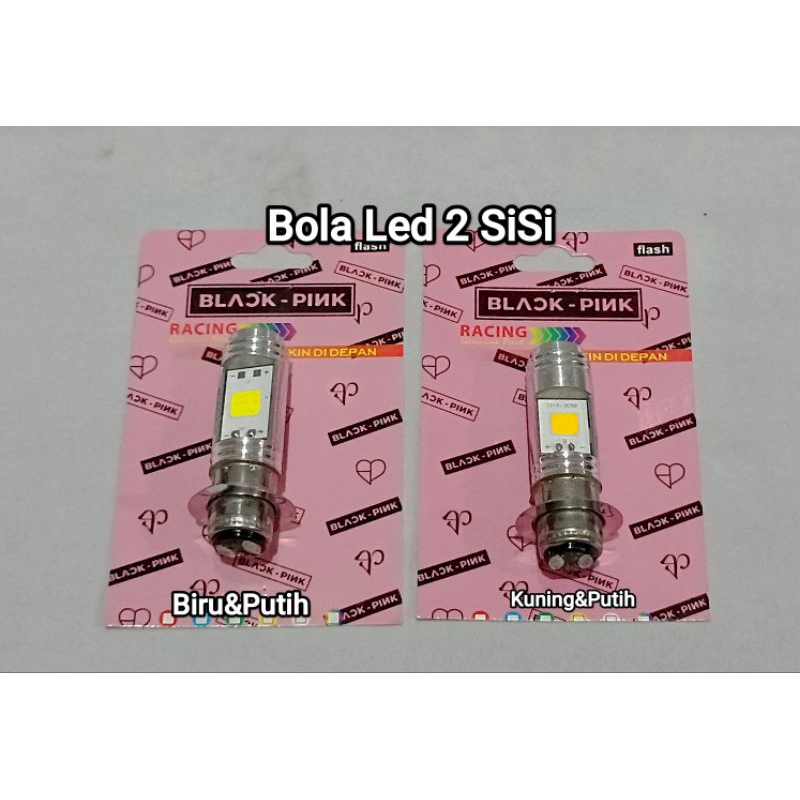 Bohlam led lampu led utama depan 2 led motor bebek dan matic soket H6 led 2 sisi Biru-putih Kuning-p