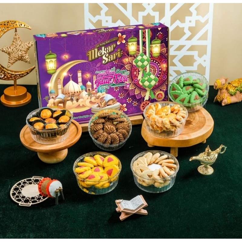 

KUE KERING IDUL FITRI MEKAR SARI ISI 6 TOPLES KUE | HAMPERS KUE KERING