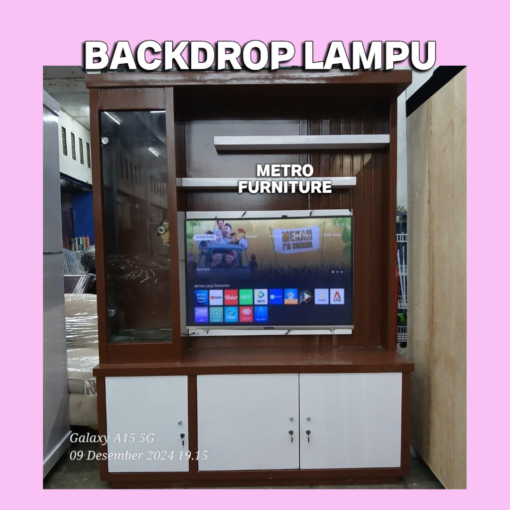 BACKDROP TV LAMPU BUPET TV BACKDROP LAMPU FREE ONGKIR SERANG KOTA