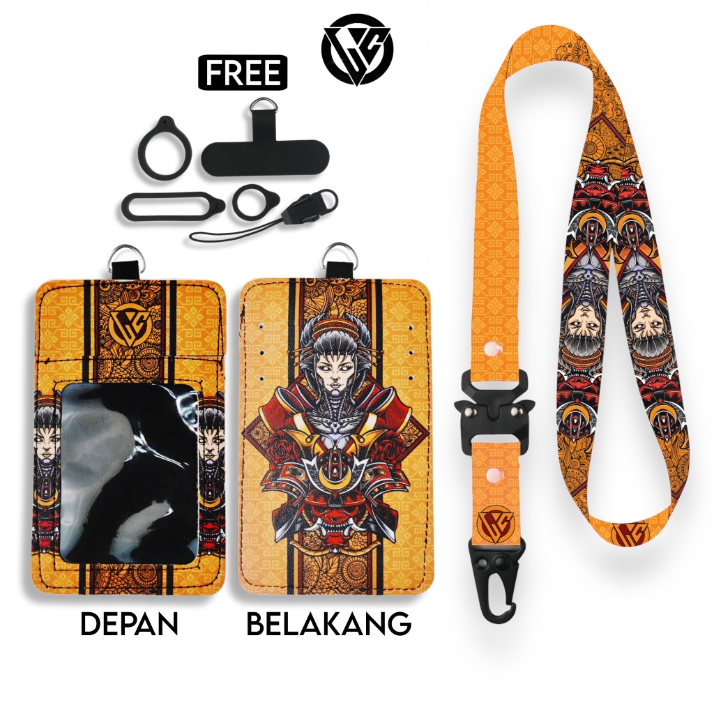 

LC.ID Lanyard Id Card Holder Leather Printing UV Tali Lanyard Holder Kulit Printing - ONI Series V4