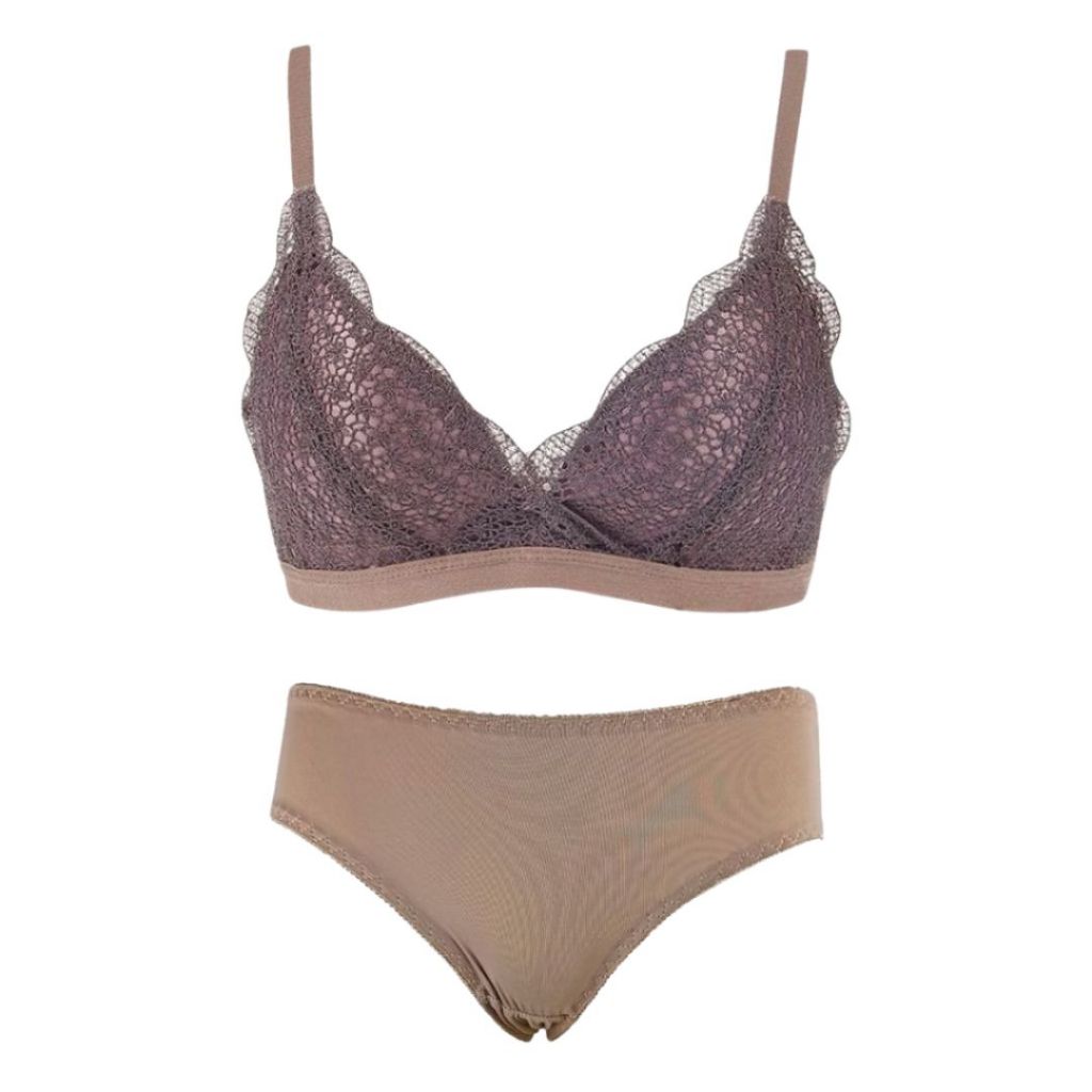 Bra Set Bh CD Braa Bha Wanita Remaja Korea Renda Push Up Tanpa Kawat Size 34 36 38 Cup AB CHARLOTTE