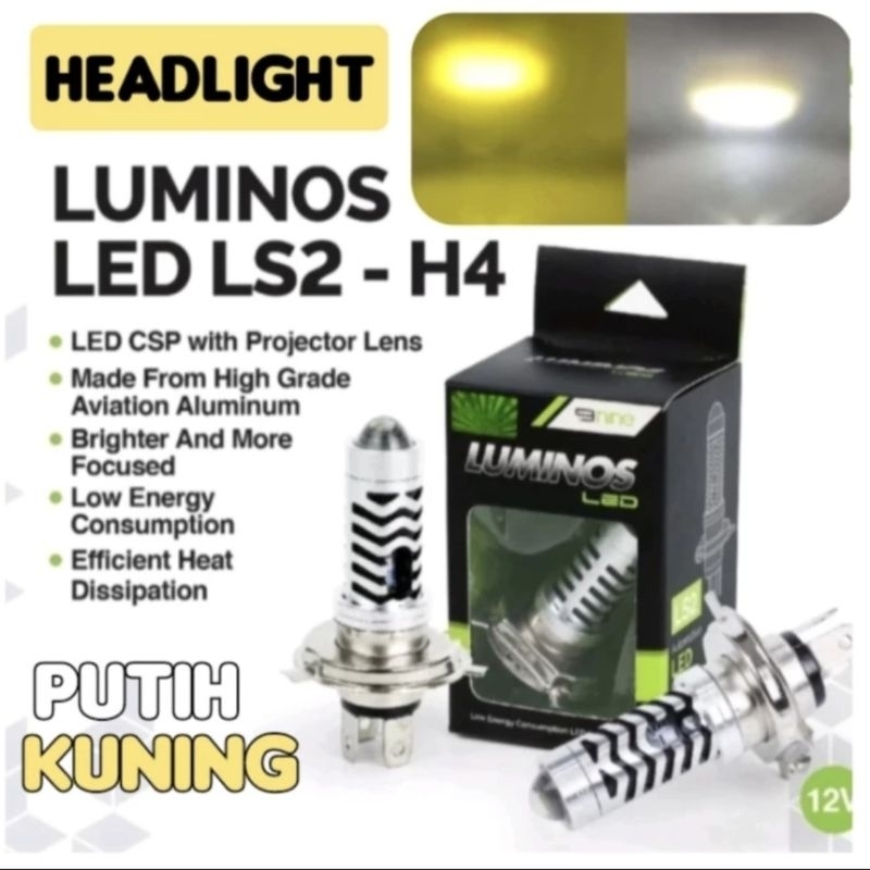Lampu Utama led H4 LS3 LUXIMOS Scoopy Vixion PUTIH KUNING HI/LO